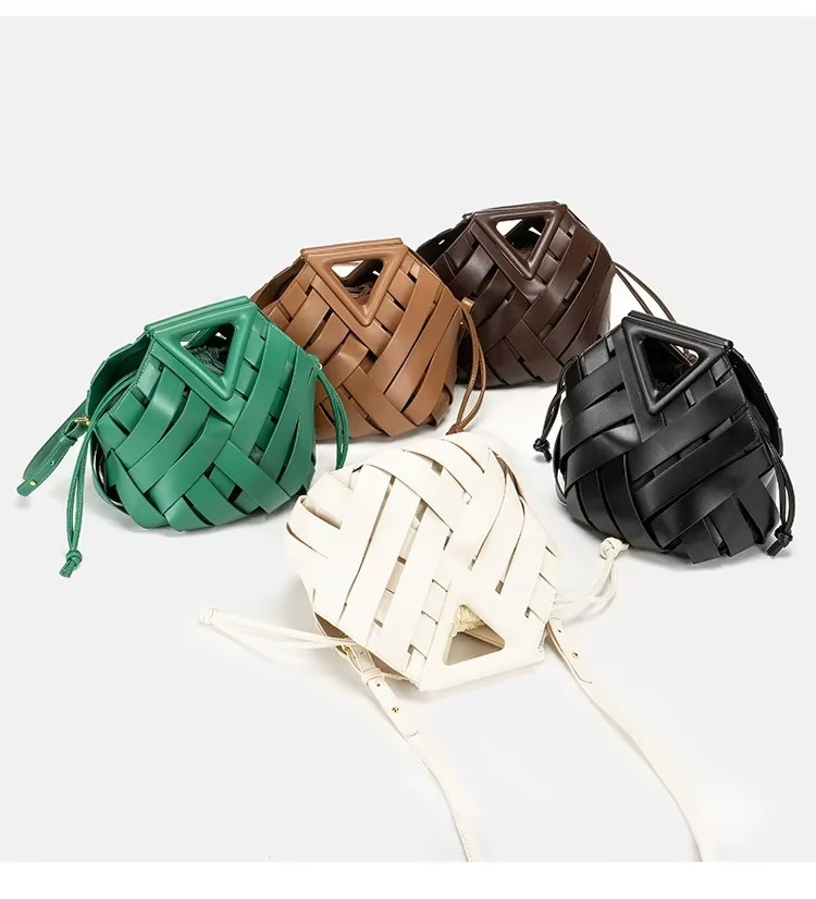 Women'S Accessories Purse - Trendy Vegan Leather Woven Tote Bag