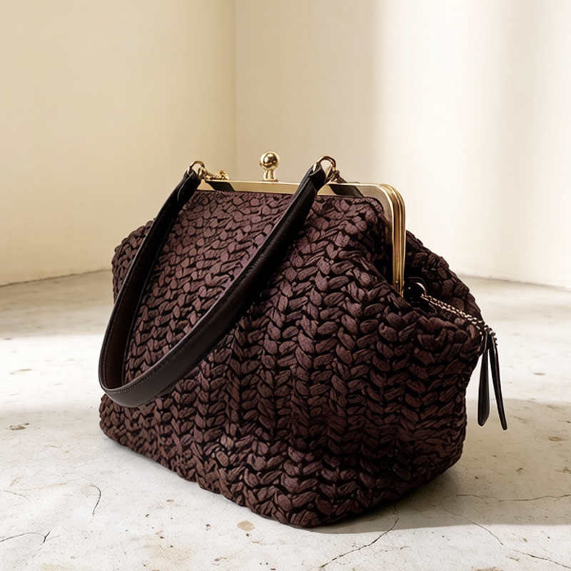 Hand-Woven Kisslock Frame Shou - Women'S Accessories Purse 评论和价格