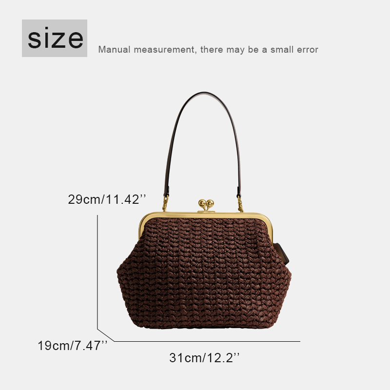 Hand-Woven Kisslock Frame Shou - Women'S Accessories Purse 评论和价格