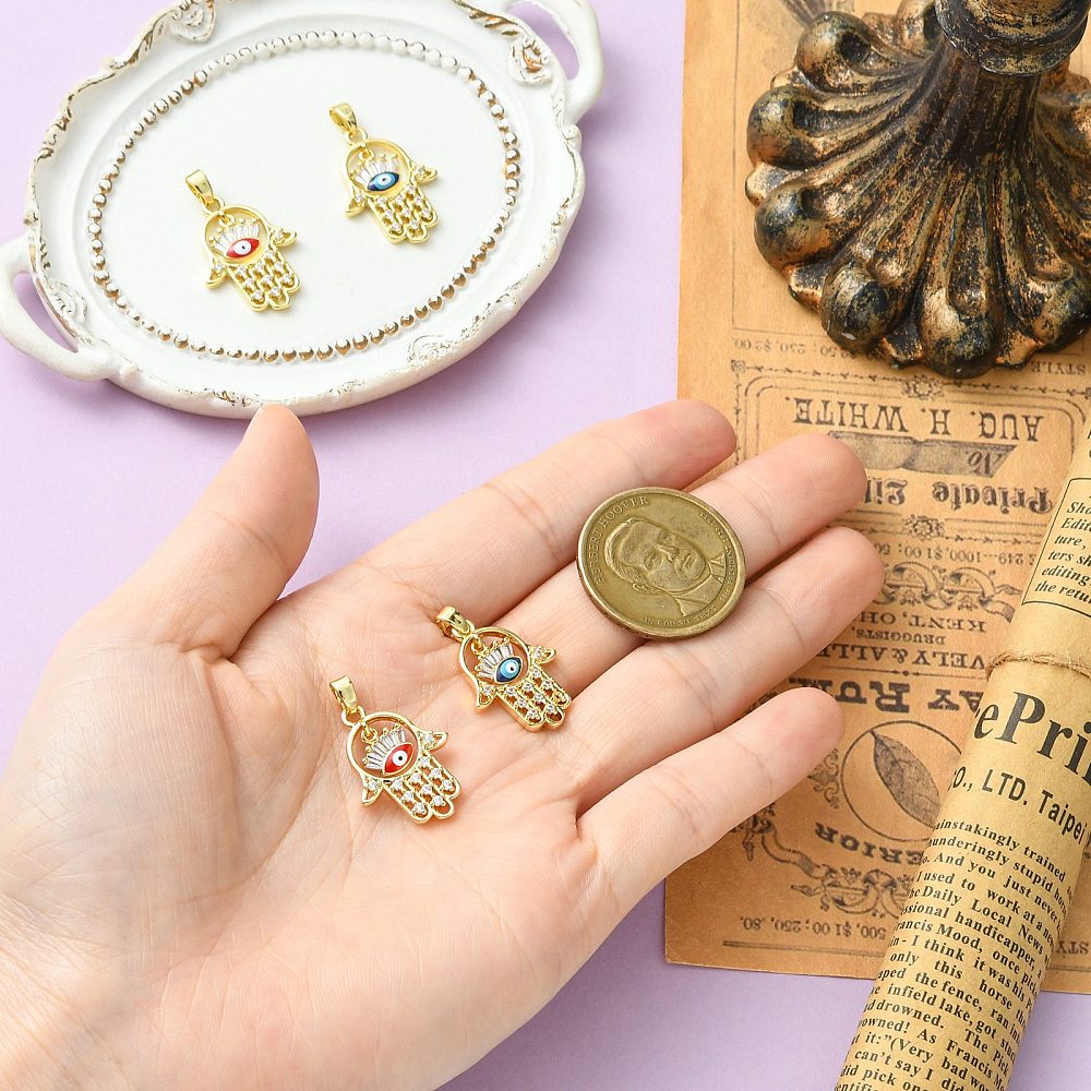 4pcs Alloy Golden Hamsa Hand C - Evil Eye Bracelet 评论和价格