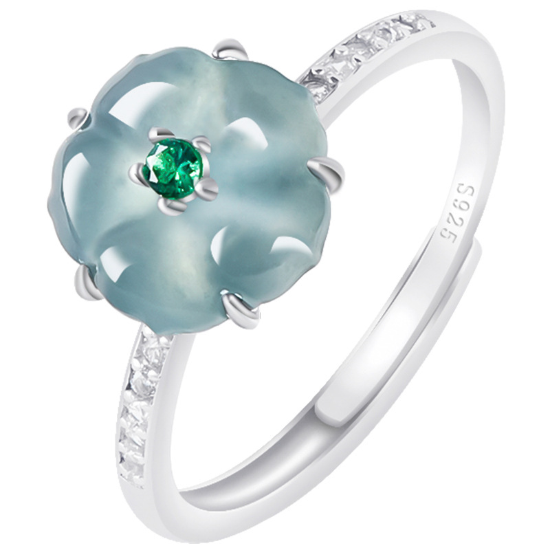Blue Burmese Jadeite Flower Ri - Women'S Accessories 评论和价格