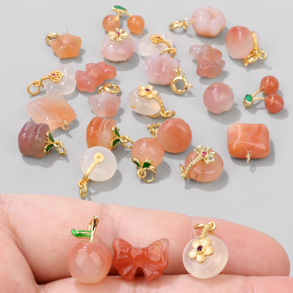 Sweet Pink Agate Stone Charms  - Women'S Accessories Purse 评论和价格