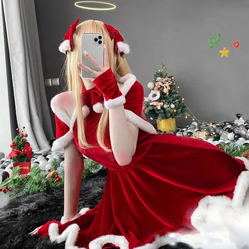 Christmas Cosplay Costume Dres - Women Accessories Kit 评论和价格