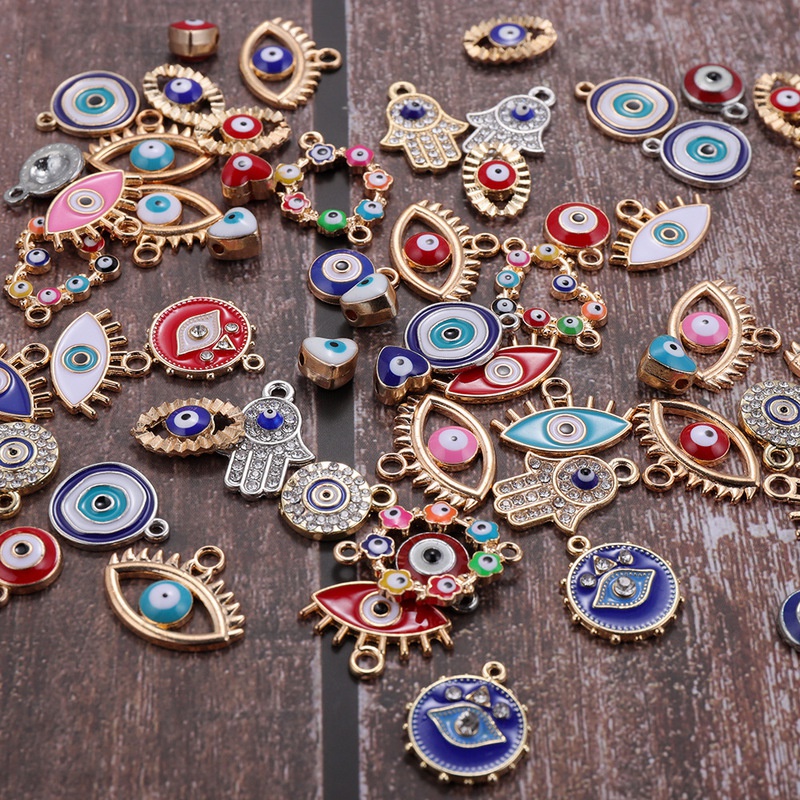 30pcs Mix Alloy Colored Enamel - Evil Eye Bracelet 评论和价格