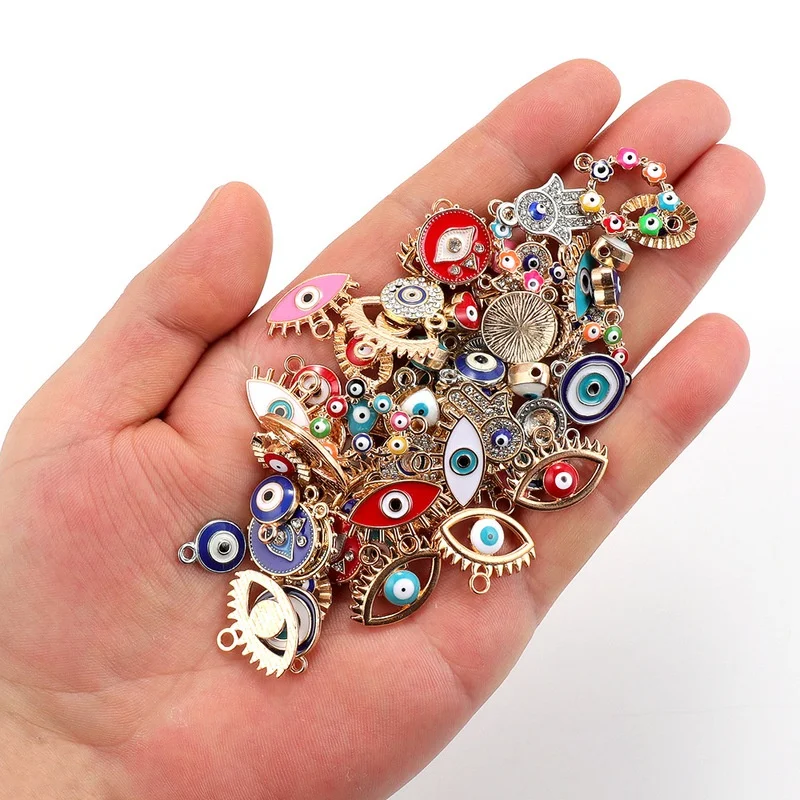 30pcs Mix Alloy Colored Enamel - Evil Eye Bracelet 评论和价格