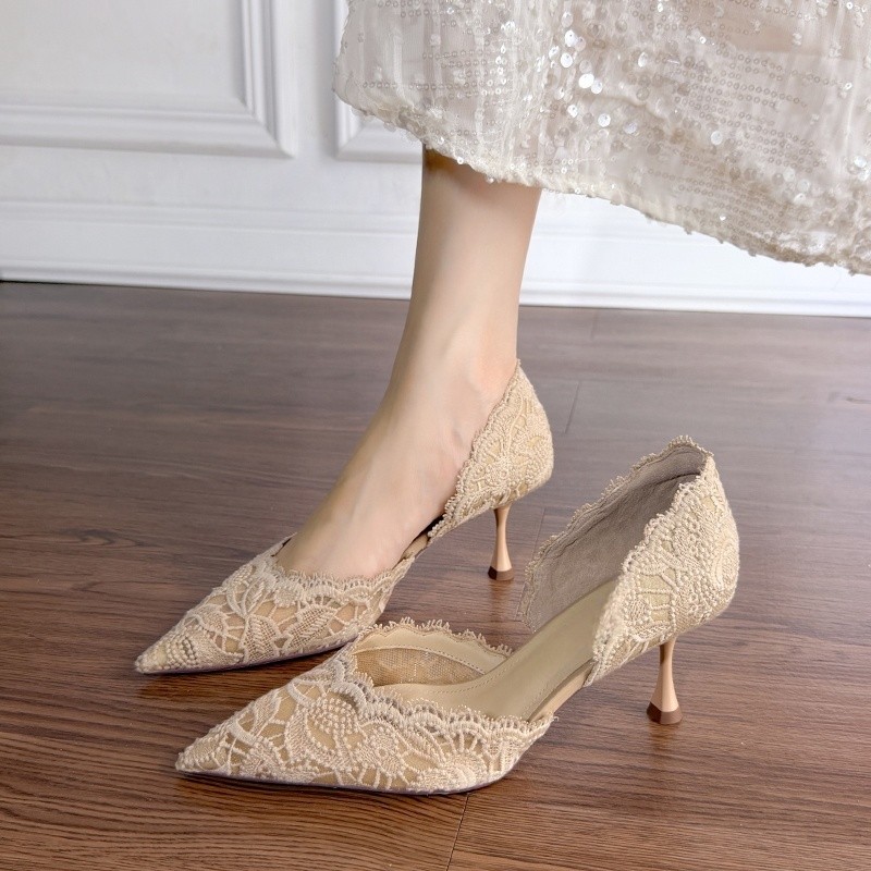Lace Pointed Toe High Heels Wo - Women'S Shoes And Accessories 评论和价格