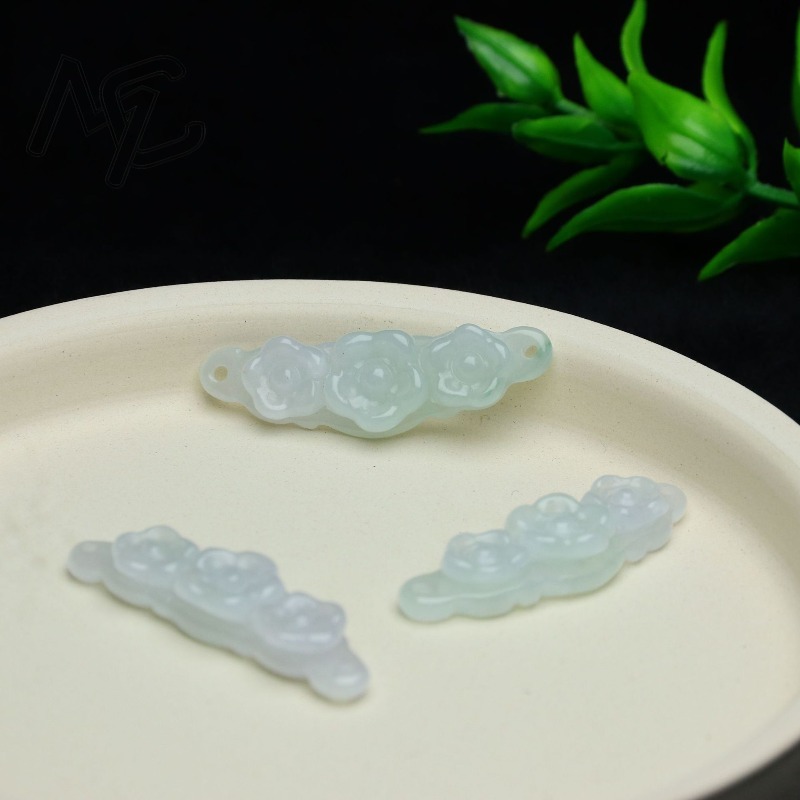 1pc Natural Jadeite Emerald Fl - Women'S Accessories 评论和价格