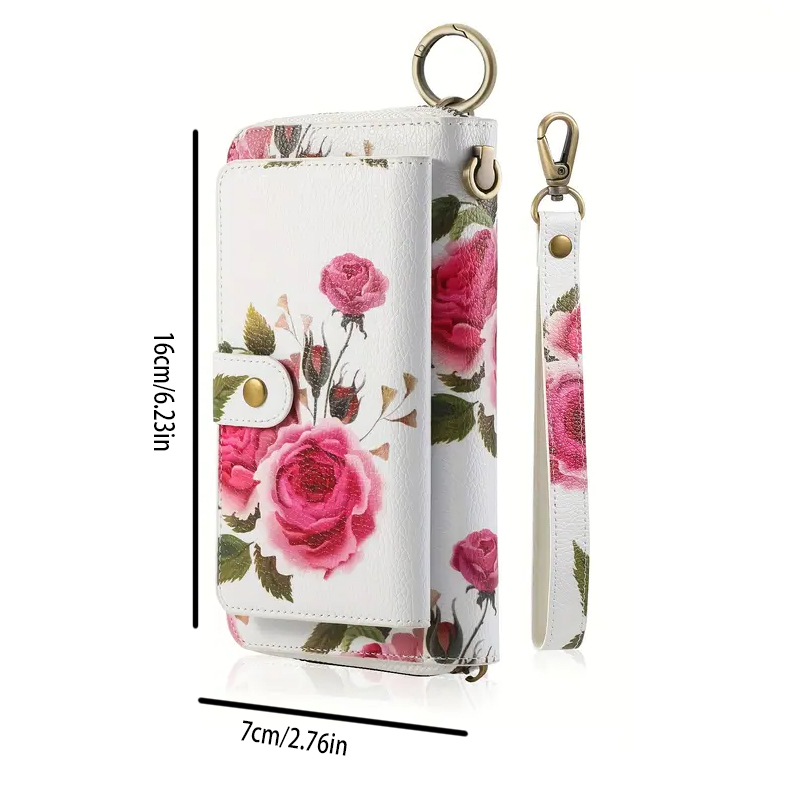 Elegant Floral PU Leather Clut - Women'S Accessories Purse 评论和价格