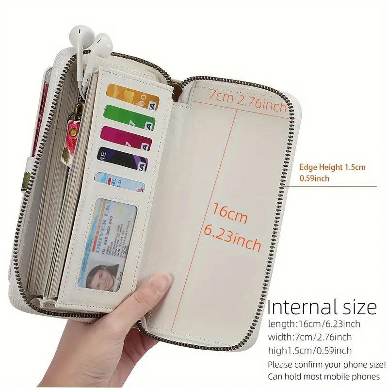 Elegant Floral PU Leather Clut - Women'S Accessories Purse 评论和价格