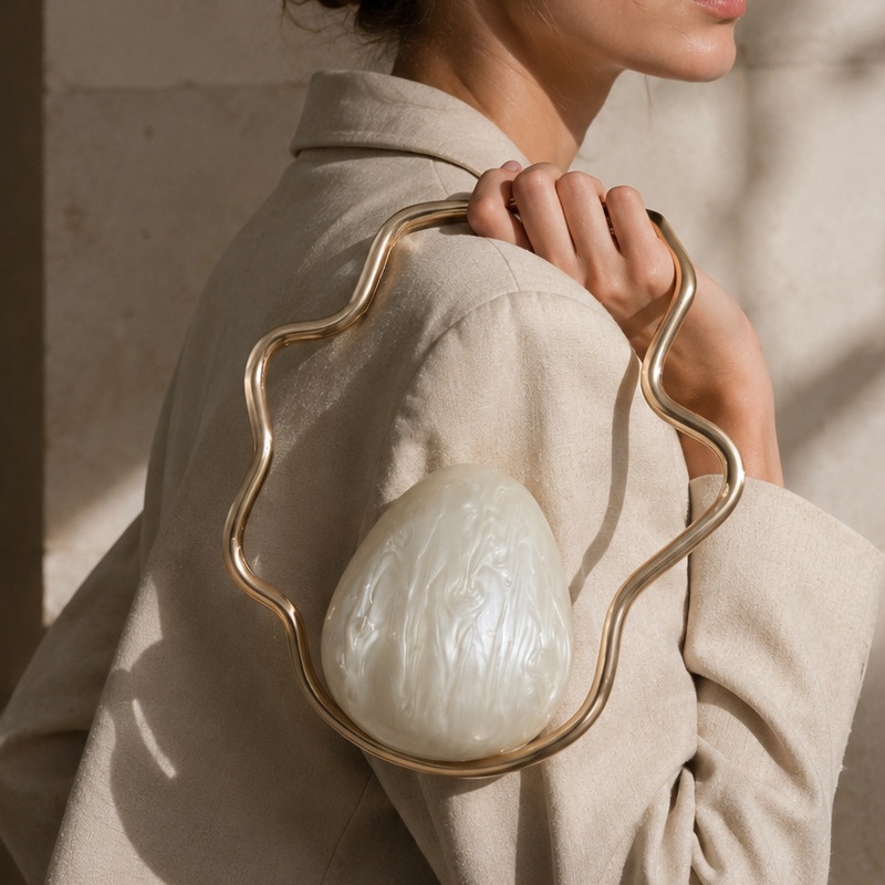 Women mini Acrylic Egg Bag Cut - Women'S Accessories Purse 评论和价格
