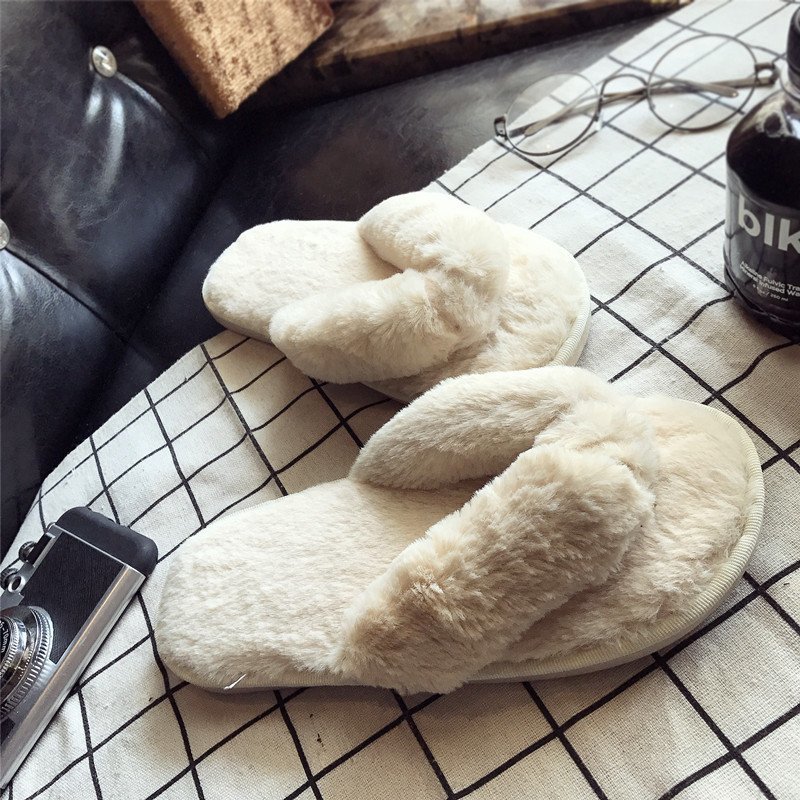 Cross Warm Fluffy Furry Slippe - Women'S Shoes And Accessories 评论和价格