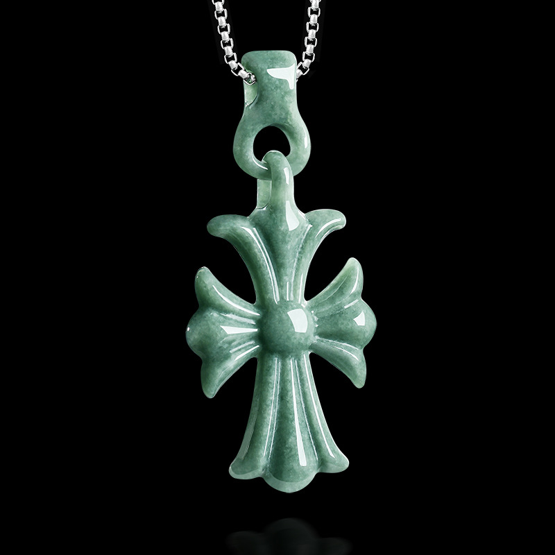 Natural Burmese Jadeite Cross  - Women'S Accessories 评论和价格