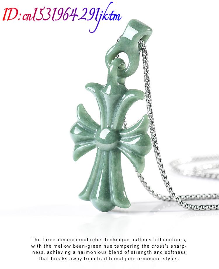 Natural Burmese Jadeite Cross  - Women'S Accessories 评论和价格