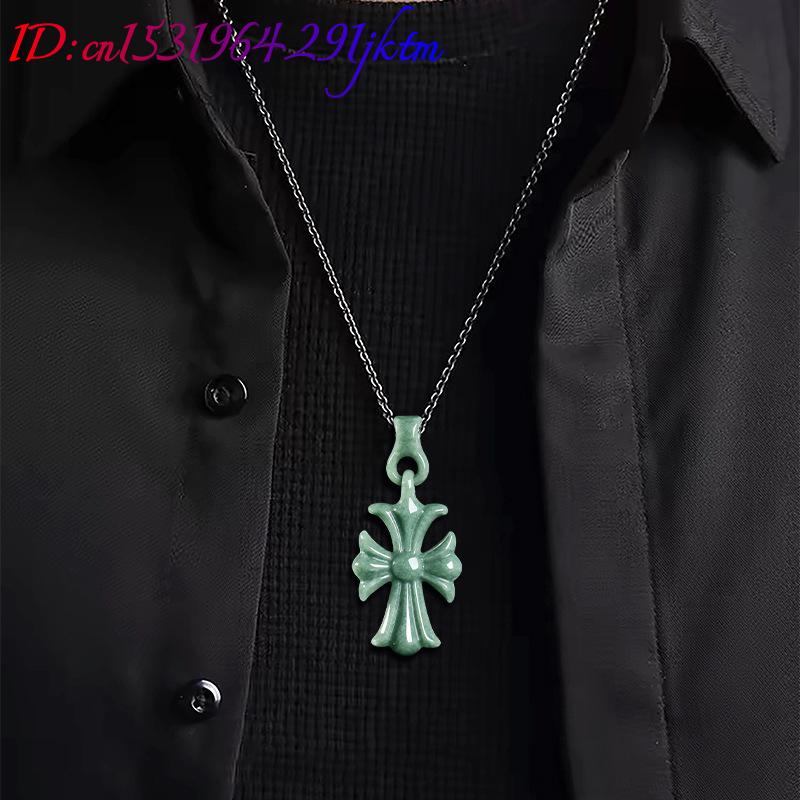Natural Burmese Jadeite Cross  - Women'S Accessories 评论和价格