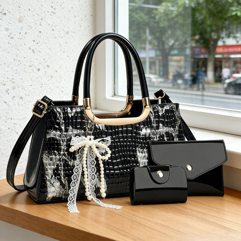 Women's Handbag Set, Crocodile - Women Accessories For Gift 评论和价格