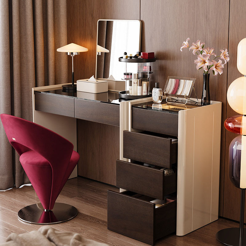 Coffee Modern Vanity Table Com - Women Accessories Drawer 评论和价格
