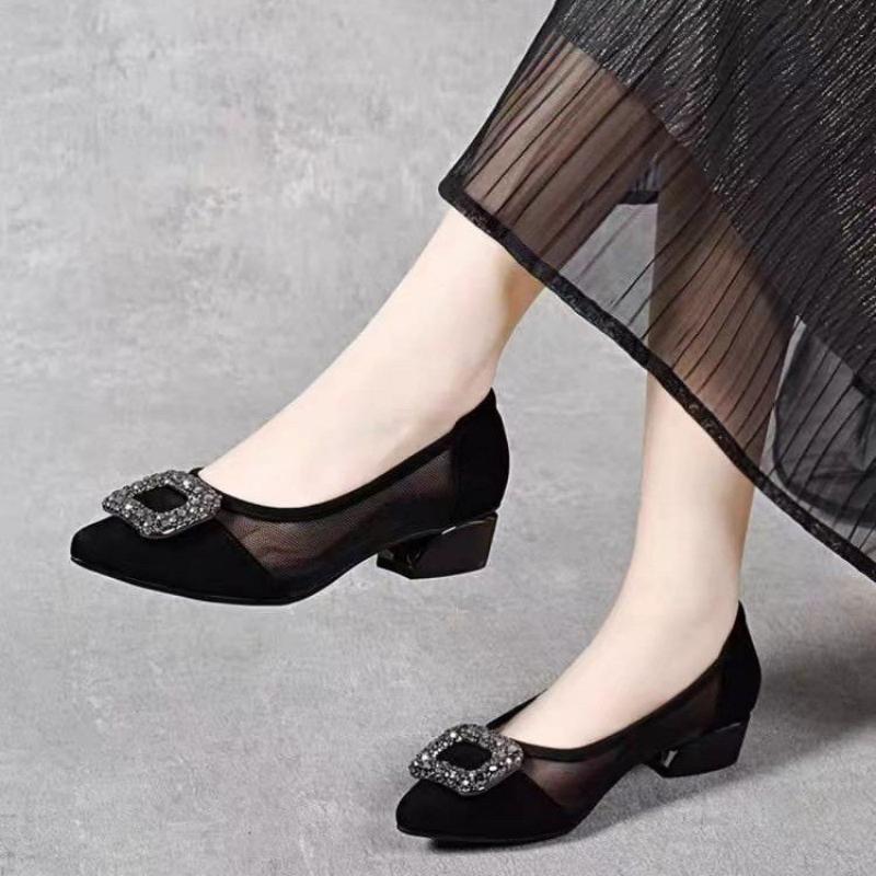 Elegant Pointed Toe Mesh Block - Women'S Shoes And Accessories 评论和价格