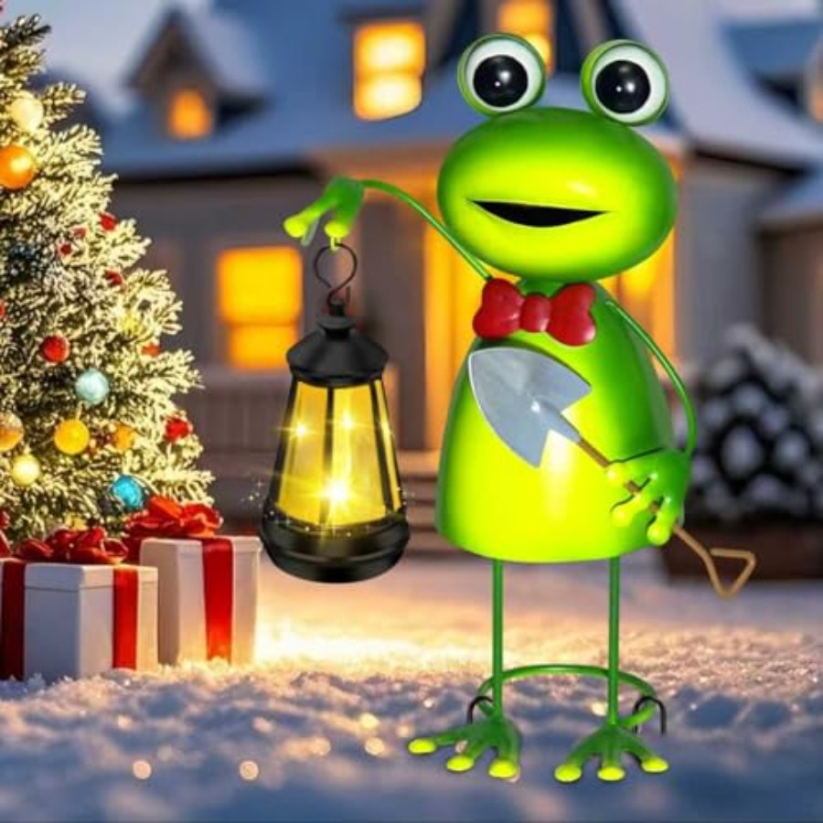 Solar Garden Lights Frog Statu - Women Accessories For Gift 评论和价格